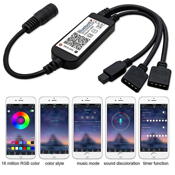 10m LED-lysstribe med Bluetooth-appkontrol RGB SMD5050