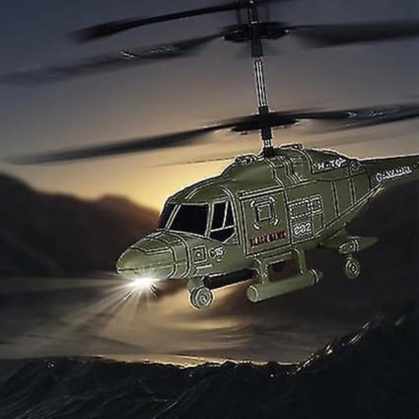 Elektrisk Fjernstyret Helikopter, 3,5 Kanaler 2,4 GHz Trådløs Fjernstyret Drone Helikopter, Mini RC Helikopter Med LED Lys, En-Knap Start/Landing Grey