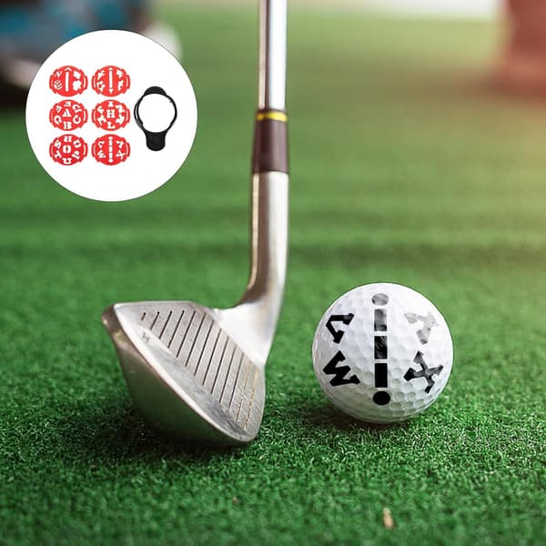 Golfbollsmarkörset med alfabet- och nummerstenciler, tillbehör för golfbollsfoder i plast