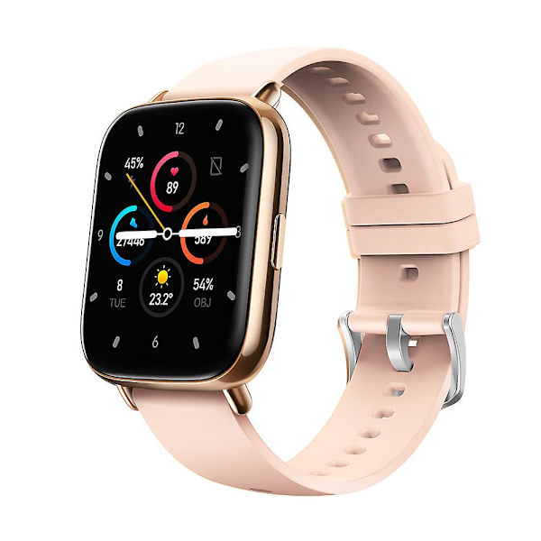 Kroppstemperaturklocka 1.69 Stor Skärm Full Touch Bluetooth Blod Syre Hjärtfrekvens Mätare Steg Smart Klocka Gold
