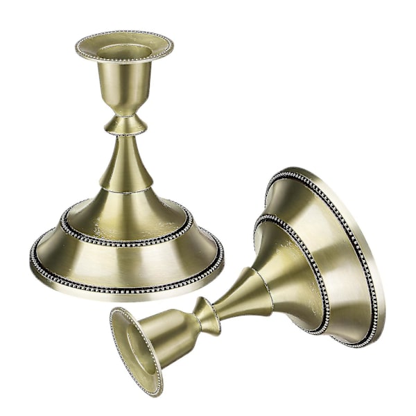 2 stk. Lysestager i Legering Enkel Unik Lysestager Retro Lysestager Vintage Lysestager til Stue Hjem