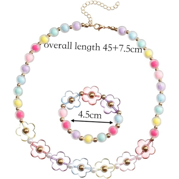 Smyckesset för flickor och pojkar, blomma armband halsband modesmycken säkra
