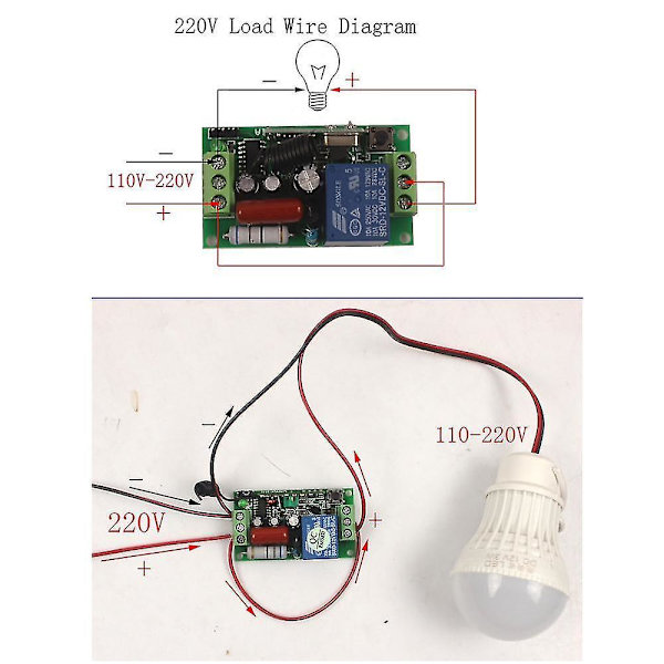10a Fjernbetjeningsswitchmodul 433mhz Switch Led Lys Fan
