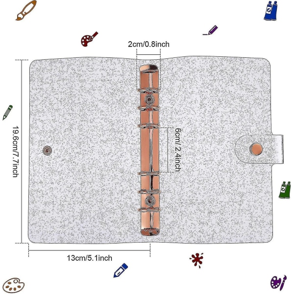 2 stk A6 PVC 6-rings Permebinders Rose Gull Myk Notatbok Deksel
