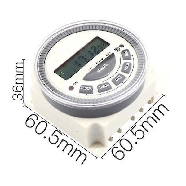 Programmerbar Timer Switch Relæ Digital LCD Strøm Ugentlig CN304A AC 220V 5 Pin