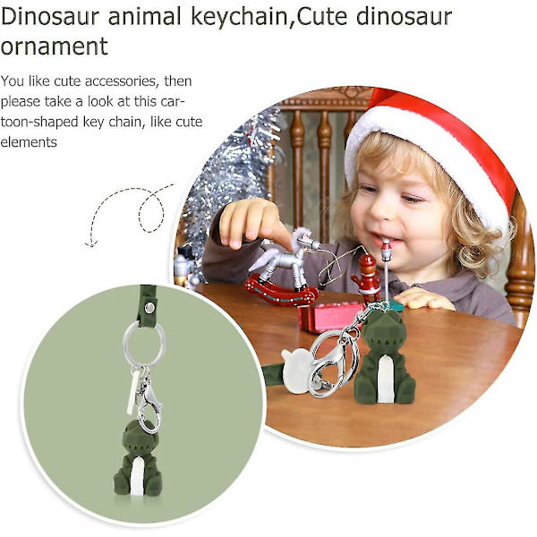 Dyr Nøglering Geometrisk Dinosaur Nøglering 3D Kreativ Dyr Nøglevedhæng Jeg Vil Have Dig Nøgleholder