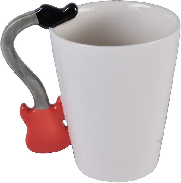 12.9 Oz Gitarrkopp Musiknoter Kaffeekopp Keramik Gitarr Musikkopp Mugg För Gitarrister Musiker, Röd