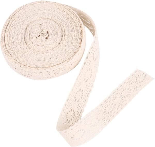 Bomullsblondebånd for sying og sofaputedekorasjon, 10 yards rull
