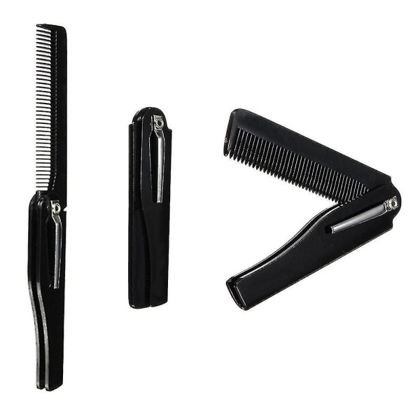 Sammenleggbar kam for menn bart skjeggkam Antistatisk håndlaget hårbørste Salon Frisør Styling Tool