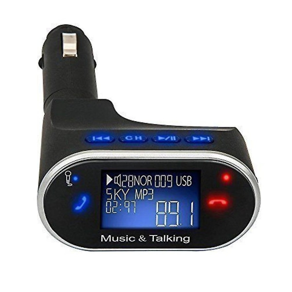 Musta Bluetooth-auton soittimen sovitin handsfree FM