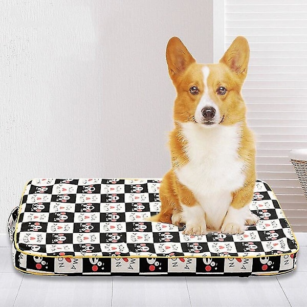 Hunde- og kattesengmatte, vaskbar madrass, sklisikker, pute