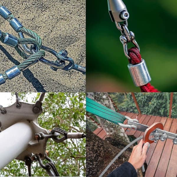 4 stk. M10 Rustfrit Stål Shackle, Kæde D-Ring Shackle