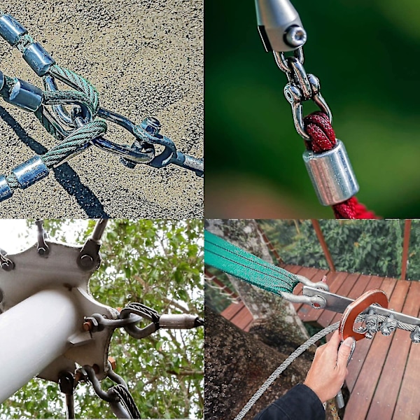 4 stycken M10 rostfritt stål shackel, kedja D-ring shackel