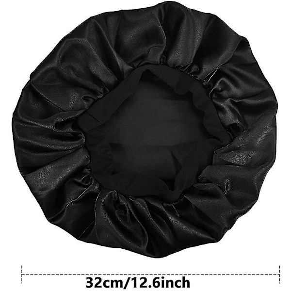 2 st Satin Bonnet Nattmössa, Justerbar Satin Sovhuva för Vuxen