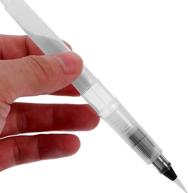 Akvarellpenselsett 3 stk med kropp, påfyllbare vannpensler
