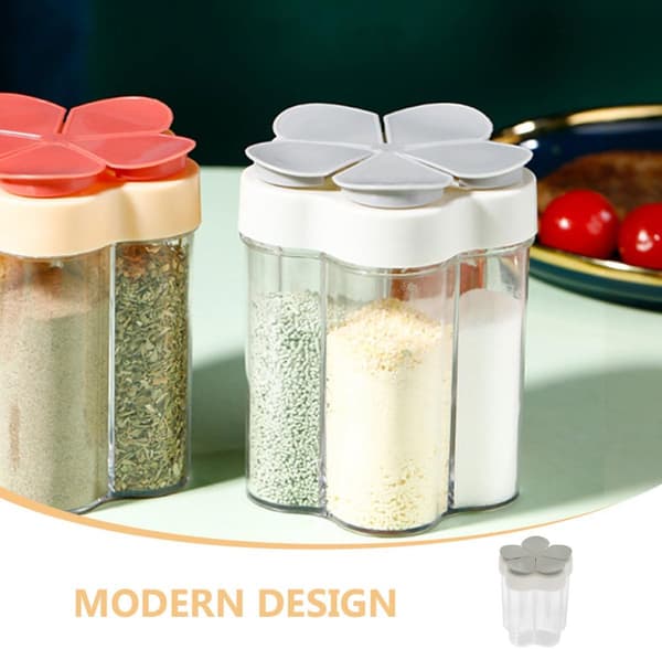 2 stk kjøkkenkrydderglass med flere rister, PP krydderdispenser med rom, solid, elegant, moderne