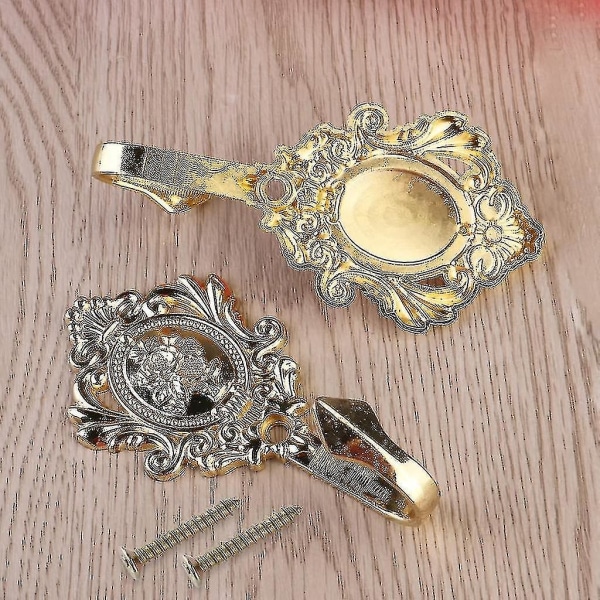 2 stk. Vintage Zink Legering Gardin Holdbacks Tieback Kroge, guld