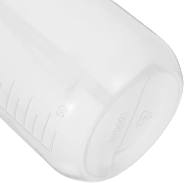 2 st 1000 ml plastflaskor med böjd pip och mätskala, vita laboratorieklämflaskor