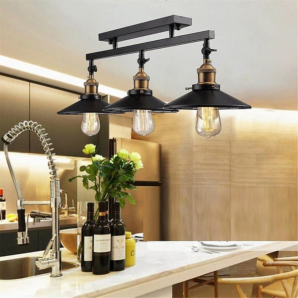 3-lyset Vintage Loft Loftlampe Flush Mount Retning