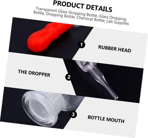 2 sett laboratoriedråpeflaske glassdråpeflaske for nøyaktig måling