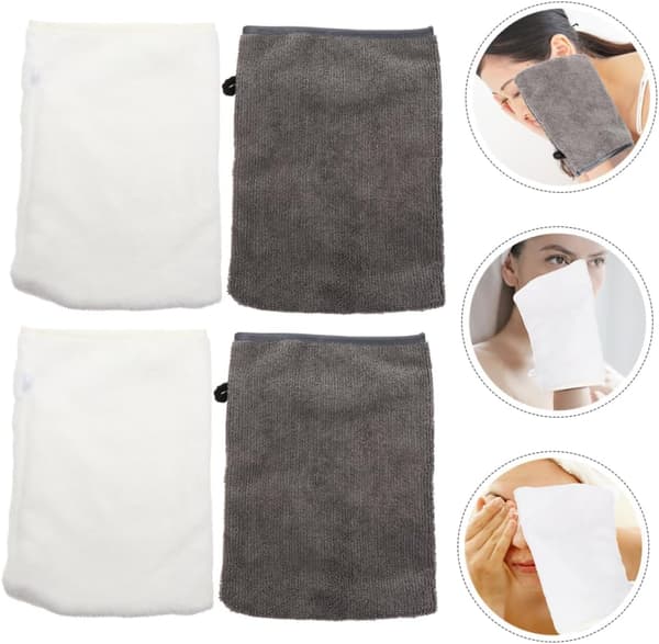 10 stk. makeupfjernerhandsker Ansigtsrensehandsker Vaskbare mikrofiber ansigtsskrubbehandsker