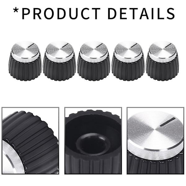 20 stk Gitarforsterker Amp On Fit Knobs Aluminiumhette Topp Passer 6mm Diameter Potter For Forsterkere