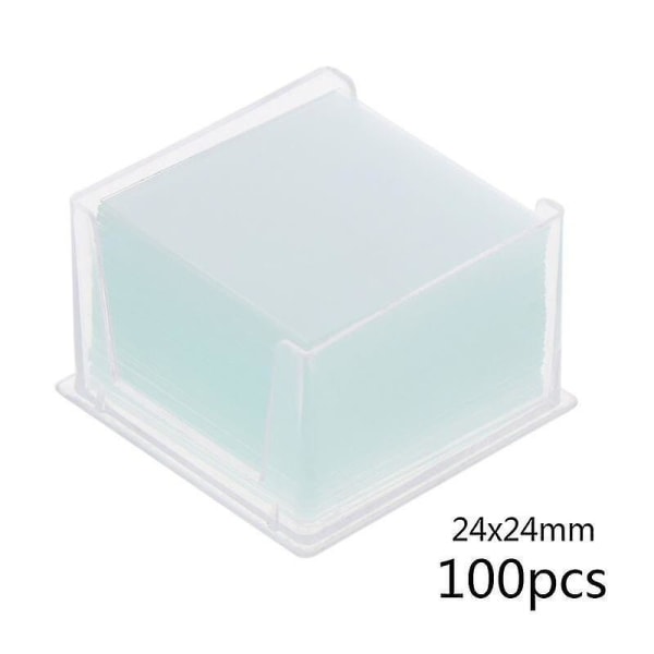 100 stk gjennomsiktige 20x20mm kvadratiske glassobjektglassdekkglass