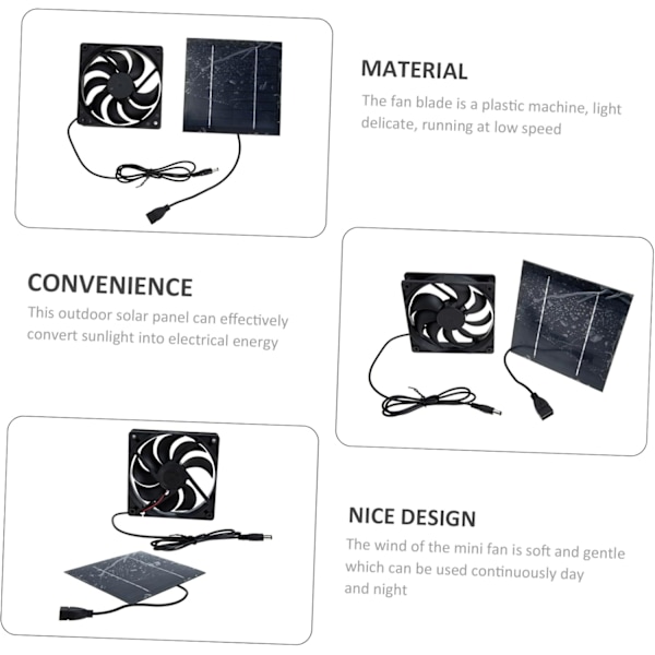 1 Sæt Solpanel Ventilator Solventilator Indendørs Køleventilationssystem Køleventilator Hønsehus Ventilator