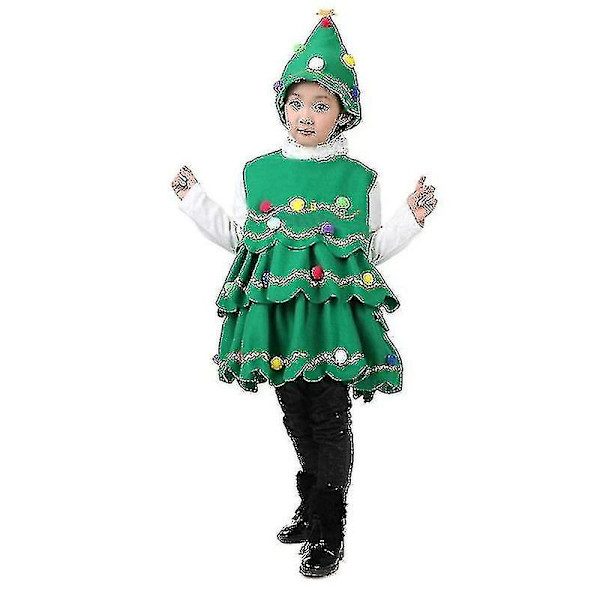 Julgran Kostym för Scenframträdande Pojke Flicka Julgran Hatt Juluppträdande 120cm