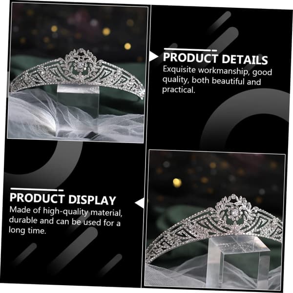 Rhinestone krone elegant tiara dekor bryllup brud hodeplagg sølv rhinestones elegant krone hodeplagg