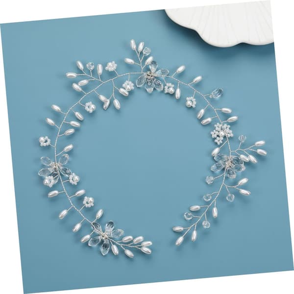 Brude- og krystallhodebånd Hårtilbehør til bryllup Håndlaget blomsterdesign Elegant hårstykke