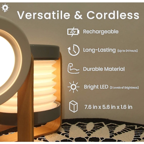 Foldbar nattlys med uttrekkbar LED-berøringslampe, sammenleggbar teleskopisk nattlyslommelykt, bordlampe, flere farger tilgjengelig Red