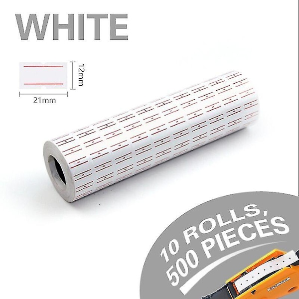 10 Ruller 21mmx12mm Mx-5500 Etiketprinter Prismærker