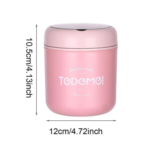 Isolerad Lunchbox för Utomhus, Läcksäker Bento i Rostfritt Stål, Rosa