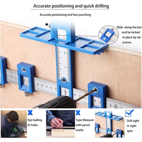 Punch Locator Justerbar borrstyrhylsa Skåp Hårdvara Jig Mall Mätverktyg