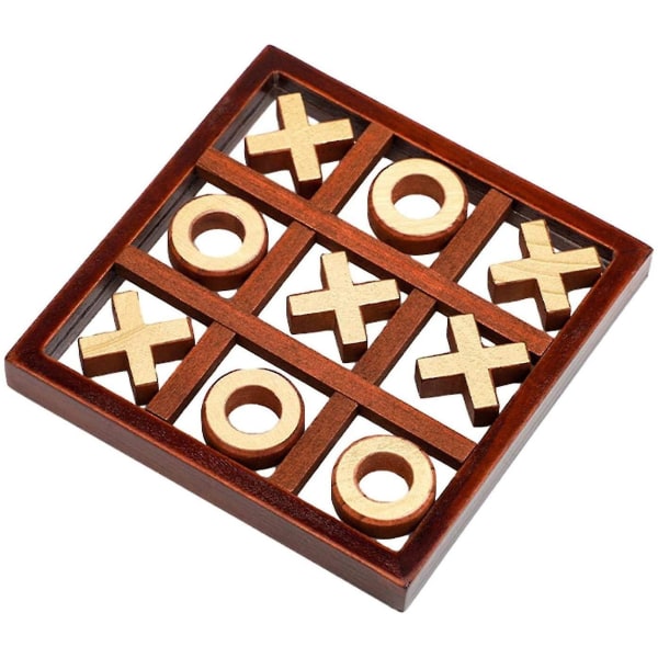 Träspel för Tic-Tac-Toe, Handgjort Familjespelbräde