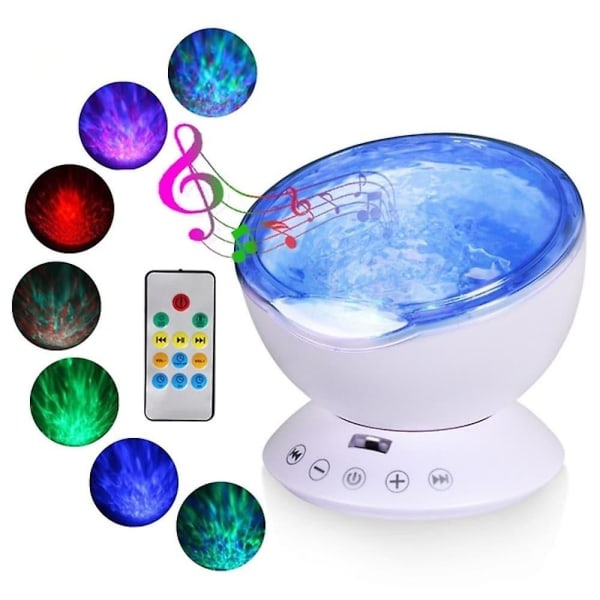 Ocean Wave Projector Led Night Light Built In Music Player