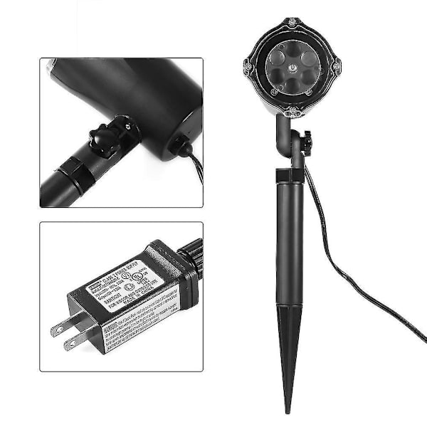 Vanntett 4W 4 LED-er Fargerik LED-projektor Jul
