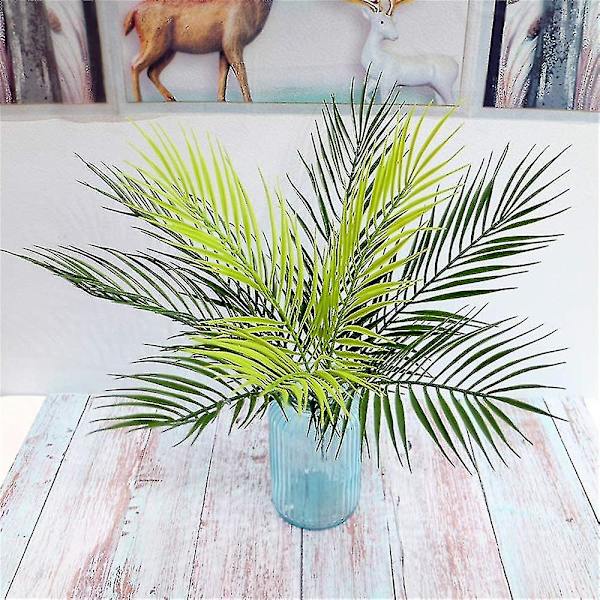 12 stk. Kunstige Palmblade Planter Faux Palmblade Tropiske Store Palmblade Grønt Plante Til (haoyi)-hyj