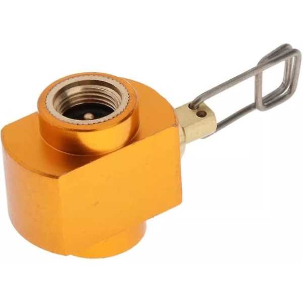 Gasskomfyr Adapter for Utendørs Camping Gasspåfylling Adapter Gassbesparende Skifter Påfyllingsadapter Gass Campingkomfyr Sylinder (gul) (1 stk)