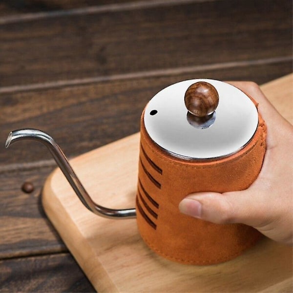 Kaffekanne i stål uten håndtak. Anti-drypp-vannkoker svanehals