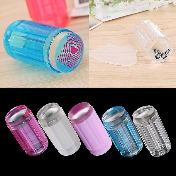DIY Neglekunst Stempling Klar Blød Stempler Skraber Plade Sæt