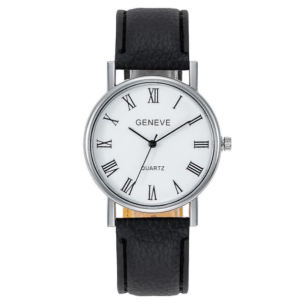 Drengeuhr Mænds Student Business Casual Mode Trend Bordur med Digital Overflade Armbånd White and black