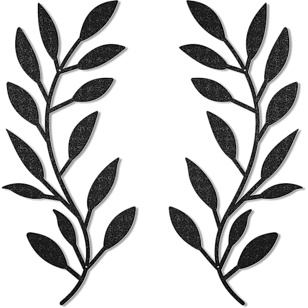 Väggdekoration, 2 st Metallblad Väggdekoration, Olivgrenblad, Artistisk Järn Vardagsrums Dekorationer