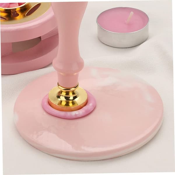 Forseglingsvoksstempel Bakplate Sett 2 stk Marmormønster Rosa Runde Åttekantede Coasters