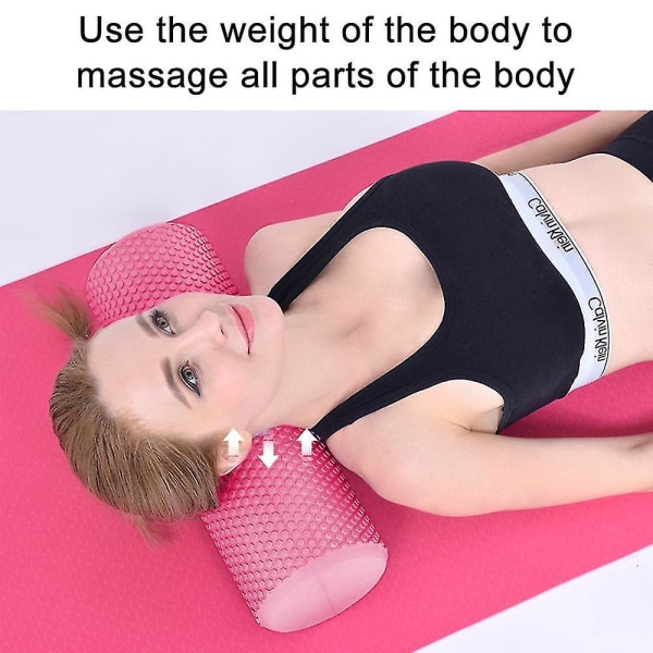 Muscle Massager Foam Roller For Deep Tissue Massasje, rosa, 45x15cm