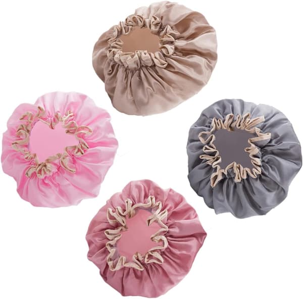 4 stk. dobbeltlags badekapper, dusjkapper, hårbeskyttelse for dusjbruk, for hårstyling