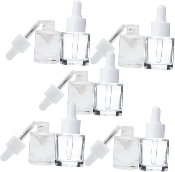 20 st 15 ml små glasdroppflaskor med tjock botten, läckagesäkra eteriska oljeflaskor