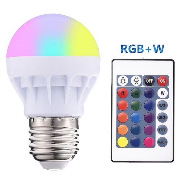 4stk E27 Smart Kontrolllampe Led Rgbw Lys Dimbar 3w
