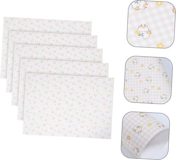 5 ark bi-design omslagspapper blommigt förpackningspapper för DIY för blommor